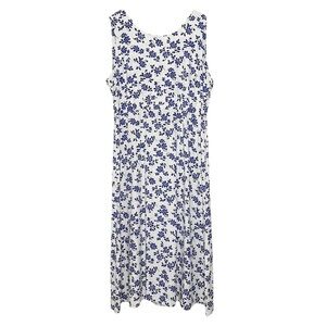 Vintage Woolrich 90s Daisy Print Lilac Sleeveless Wrap Maxi Dress Size L